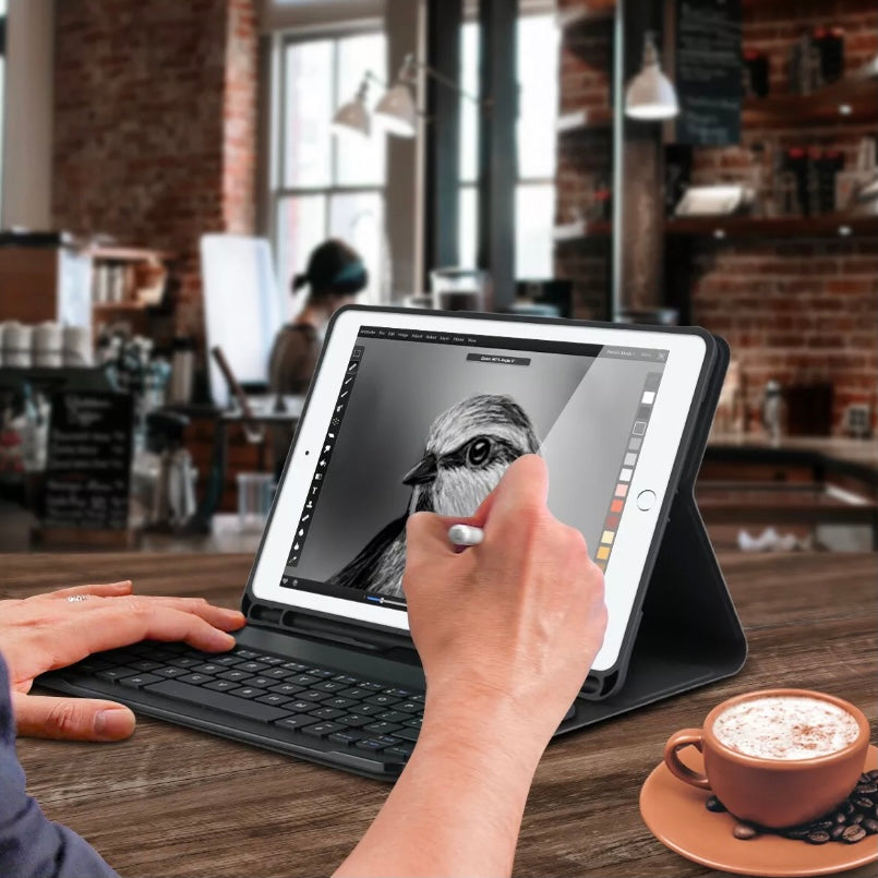 For iPad Bluetooth Keyboard Smart Cover Flip Case