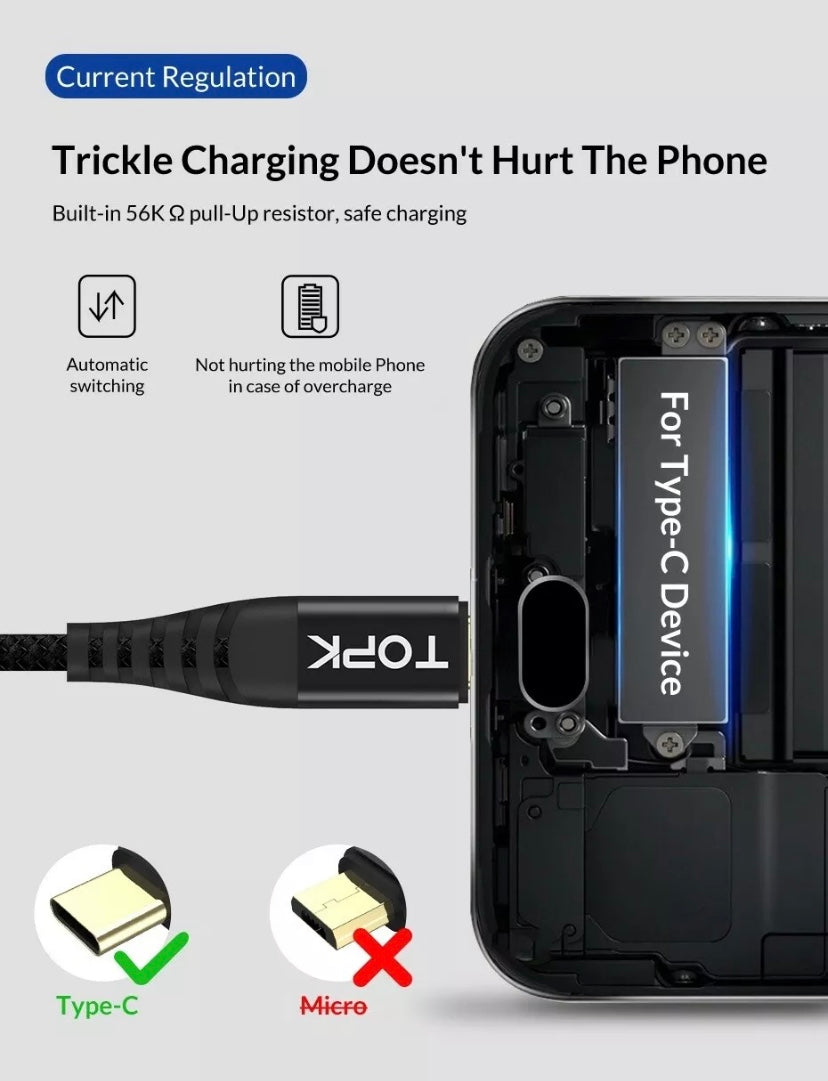 TOPK Fast Charging Type-C Charger Cable