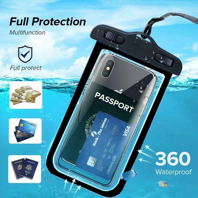 Universal Waterproof Case Bag IPX8 For Phone Card Money Pouch Case Dry Summer
