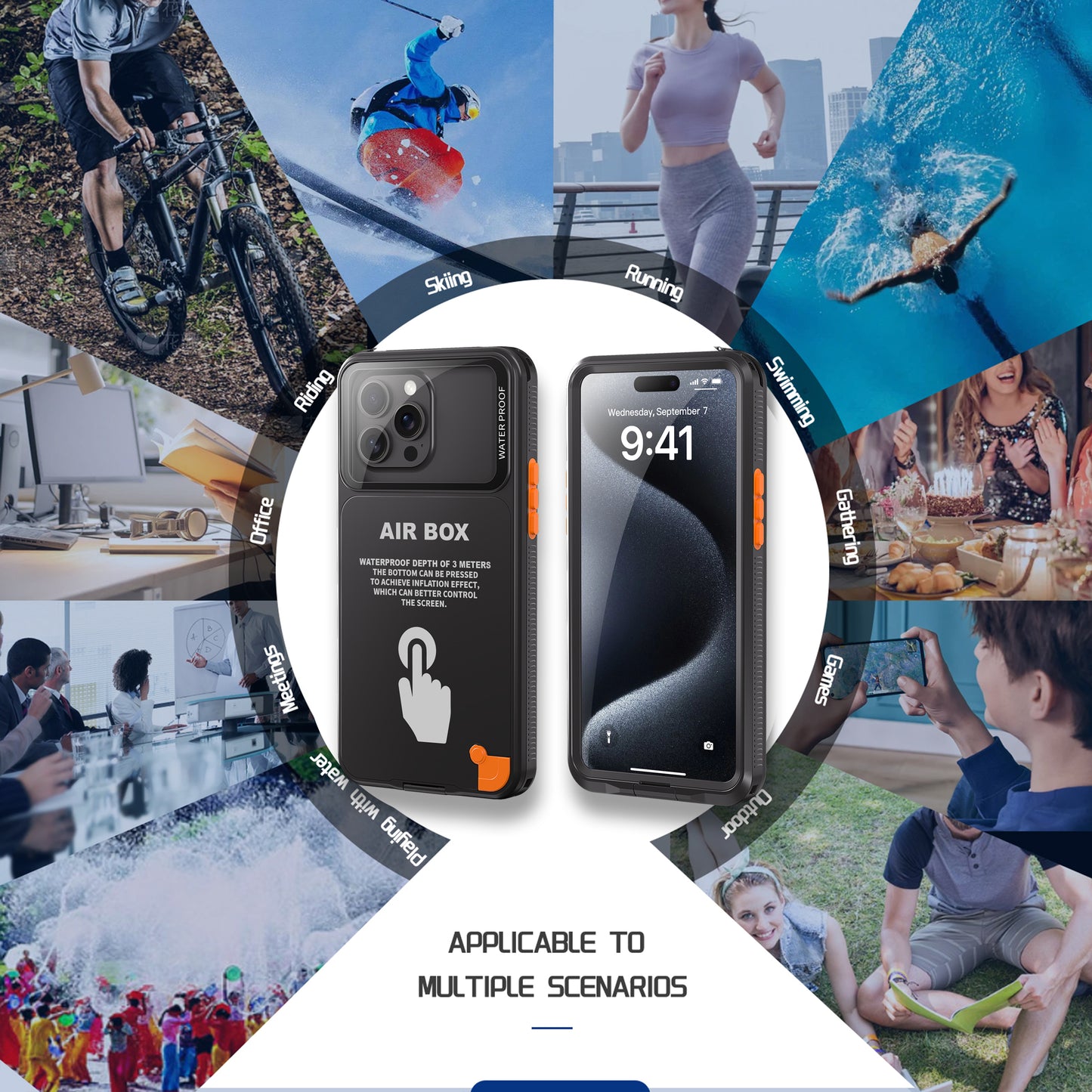 Redpepper Case Underwater Waterproof Phone Case Cover for iPhone 15 14 13 12 Pro Max 16 Plus