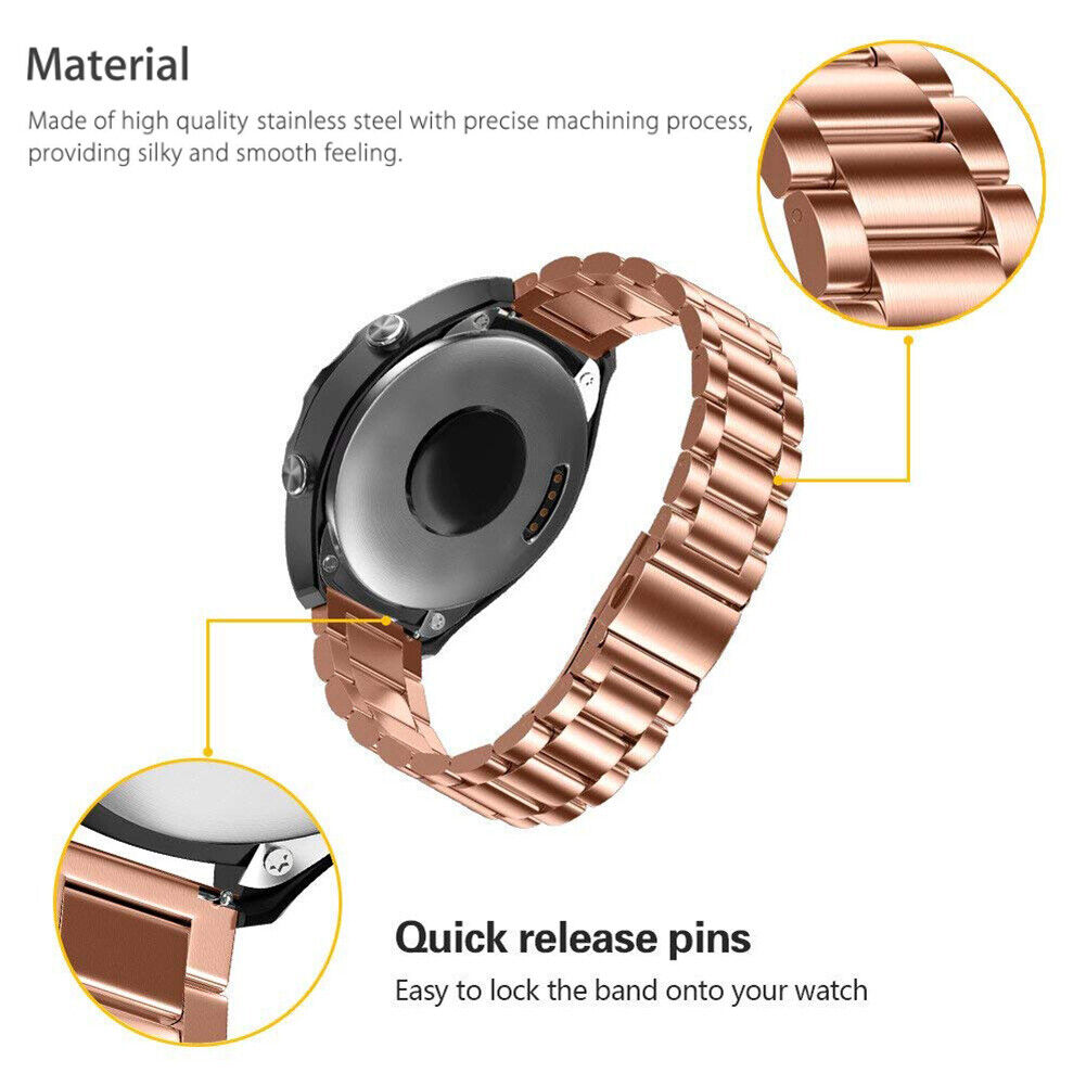 Stainless Steel Metal Watch Band Strap For Samsung Galaxy Watch 4 5 6 7 Garmin Venu Huawei 20mm 22mm