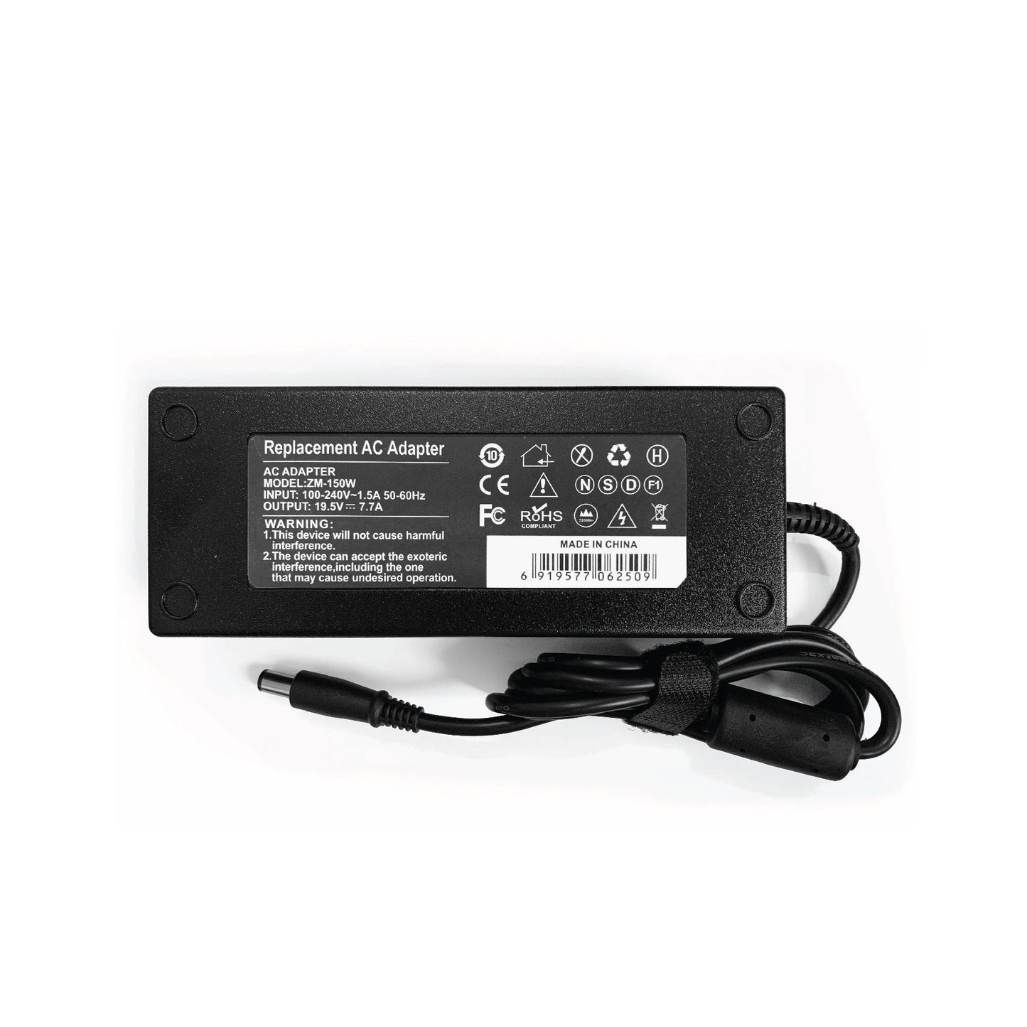 For Dell 150W 19.5V 7.7A 7.4*5.0mm Laptop Charger AC Adapter
