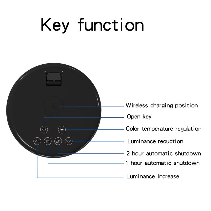 USB Charge LED Lamp Desk Table +10W QI Wireless Phone Charger Home Reading Light