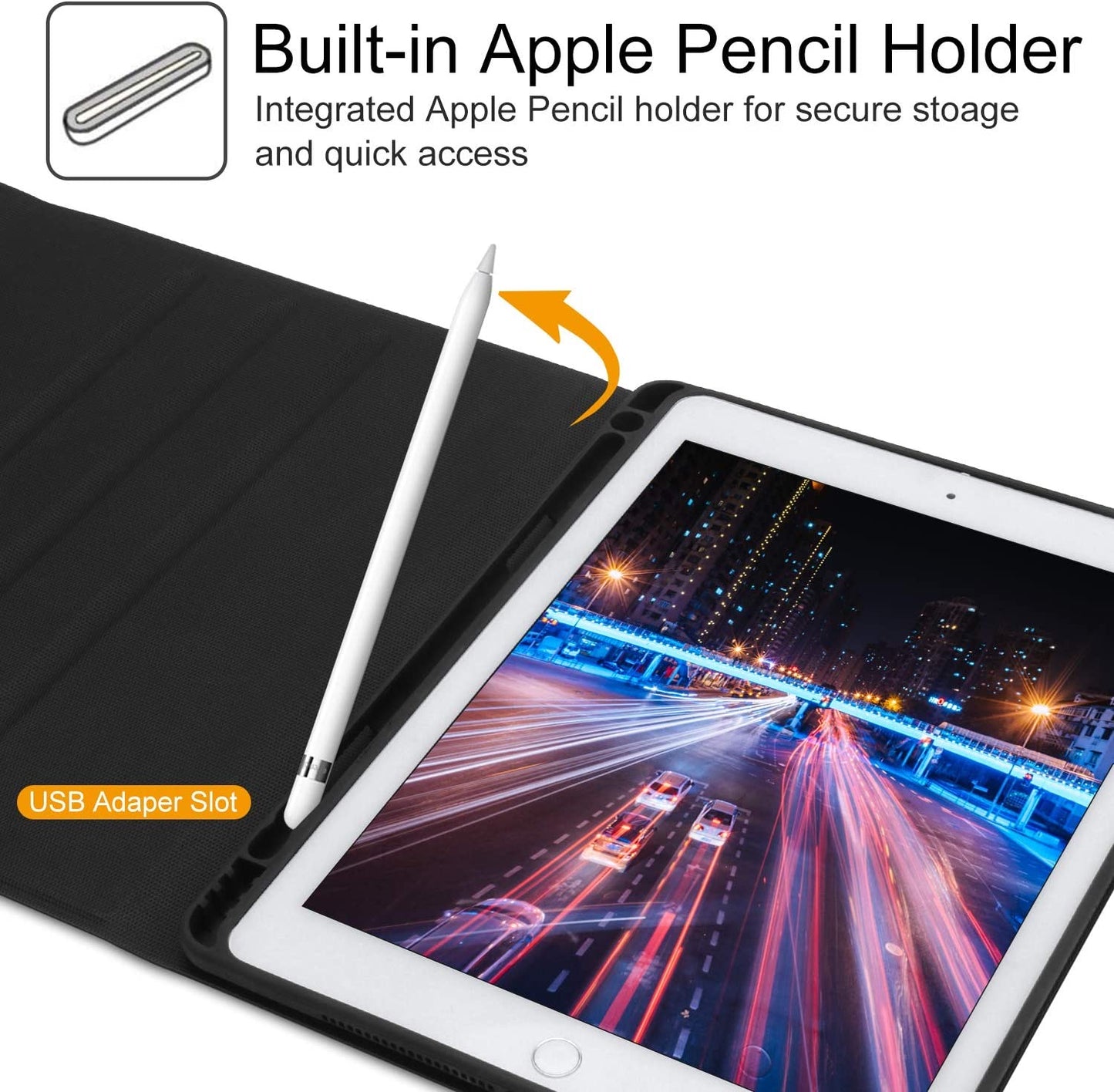 For iPad Backlit 7 Colours Bluetooth Keyboard Smart Cover Flip Case