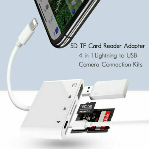 4 in 1 OTG Camera Card Reader to USB Adapter SD TF For iPhone iPad iPod Touch
