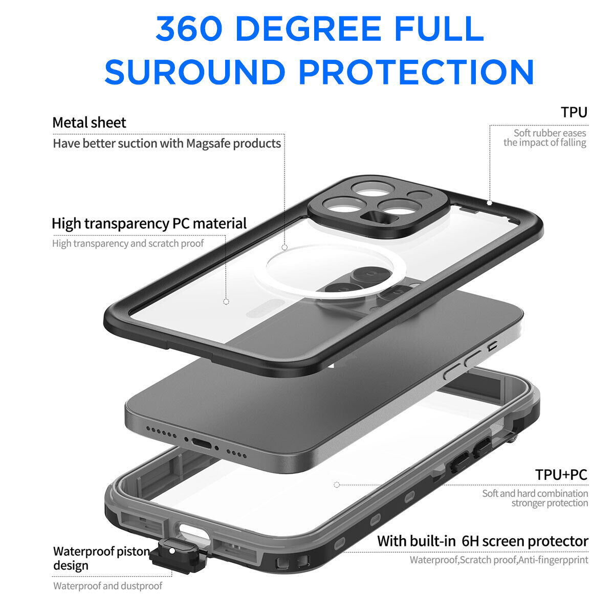 Redpepper Case Life Waterproof ShockProof Cover For iPhone