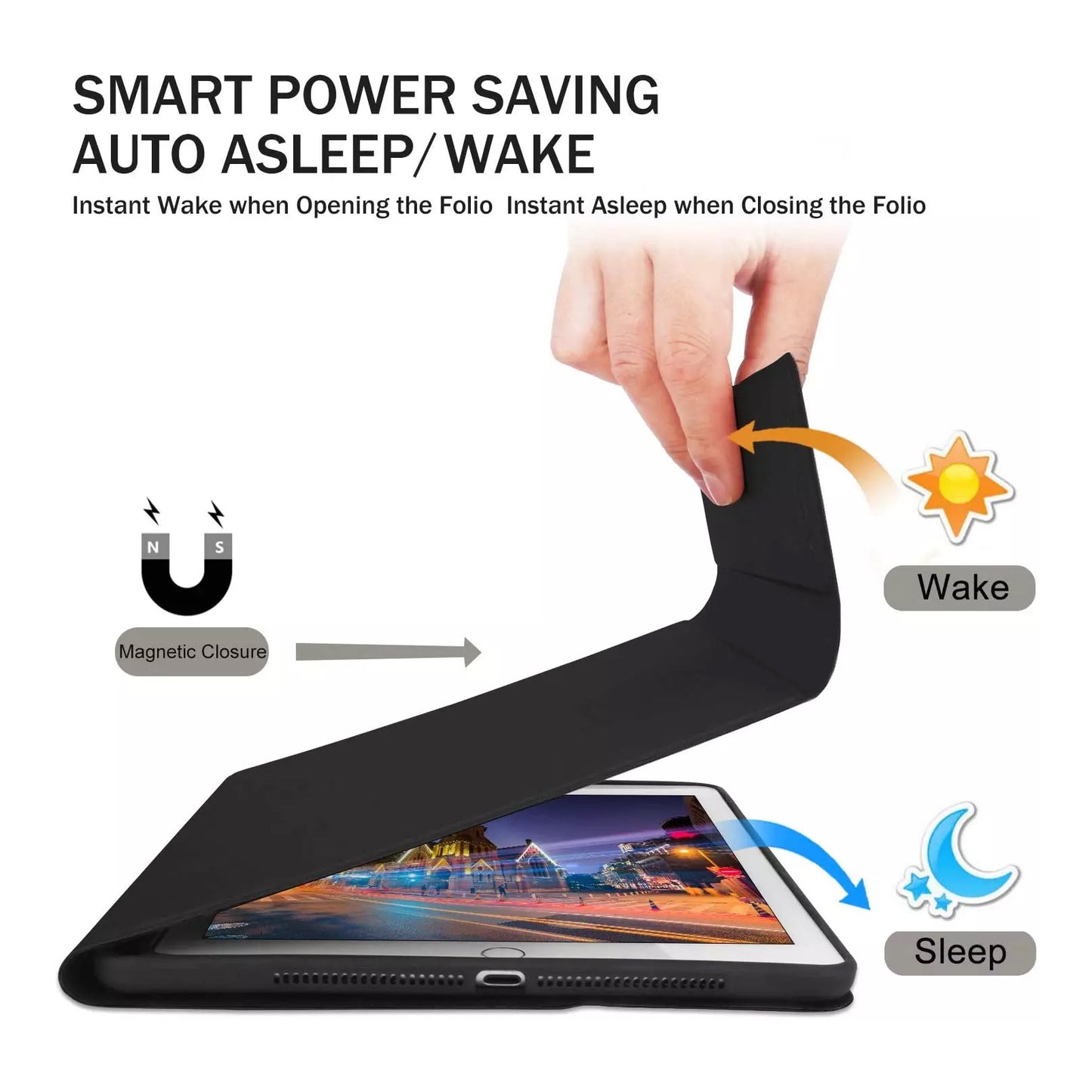 For iPad Backlit 7 Colours Bluetooth Keyboard Smart Cover Flip Case