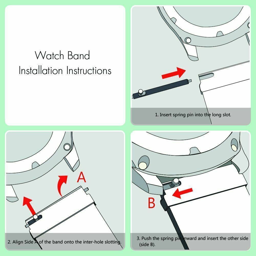 Stainless Steel Metal Watch Band Strap For Samsung Galaxy Watch 4 5 6 7 Garmin Venu Huawei 20mm 22mm