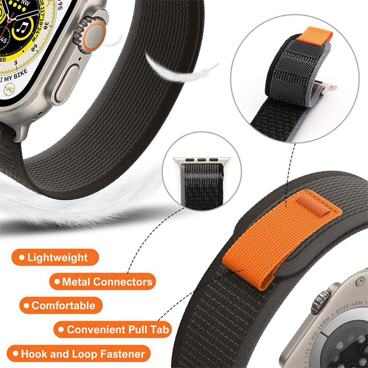 Trail Loop Watch Band Strap For Apple iWatch Ultra 10 9 8 7 6 5 4 3 2 1 SE 49 46 45 44 42 41 40 38 mm