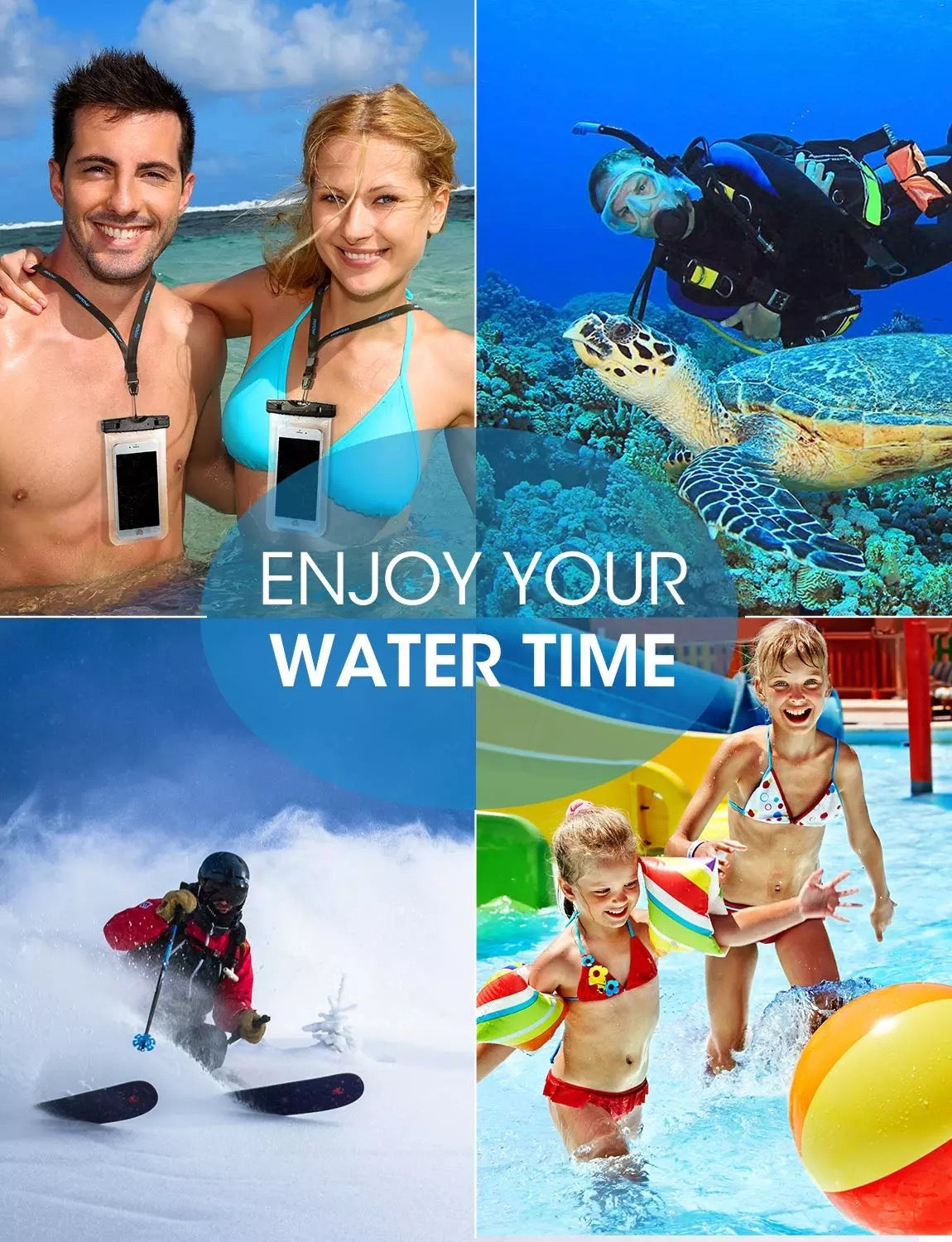Universal Waterproof Case Bag IPX8 For Phone Card Money Pouch Case Dry Summer