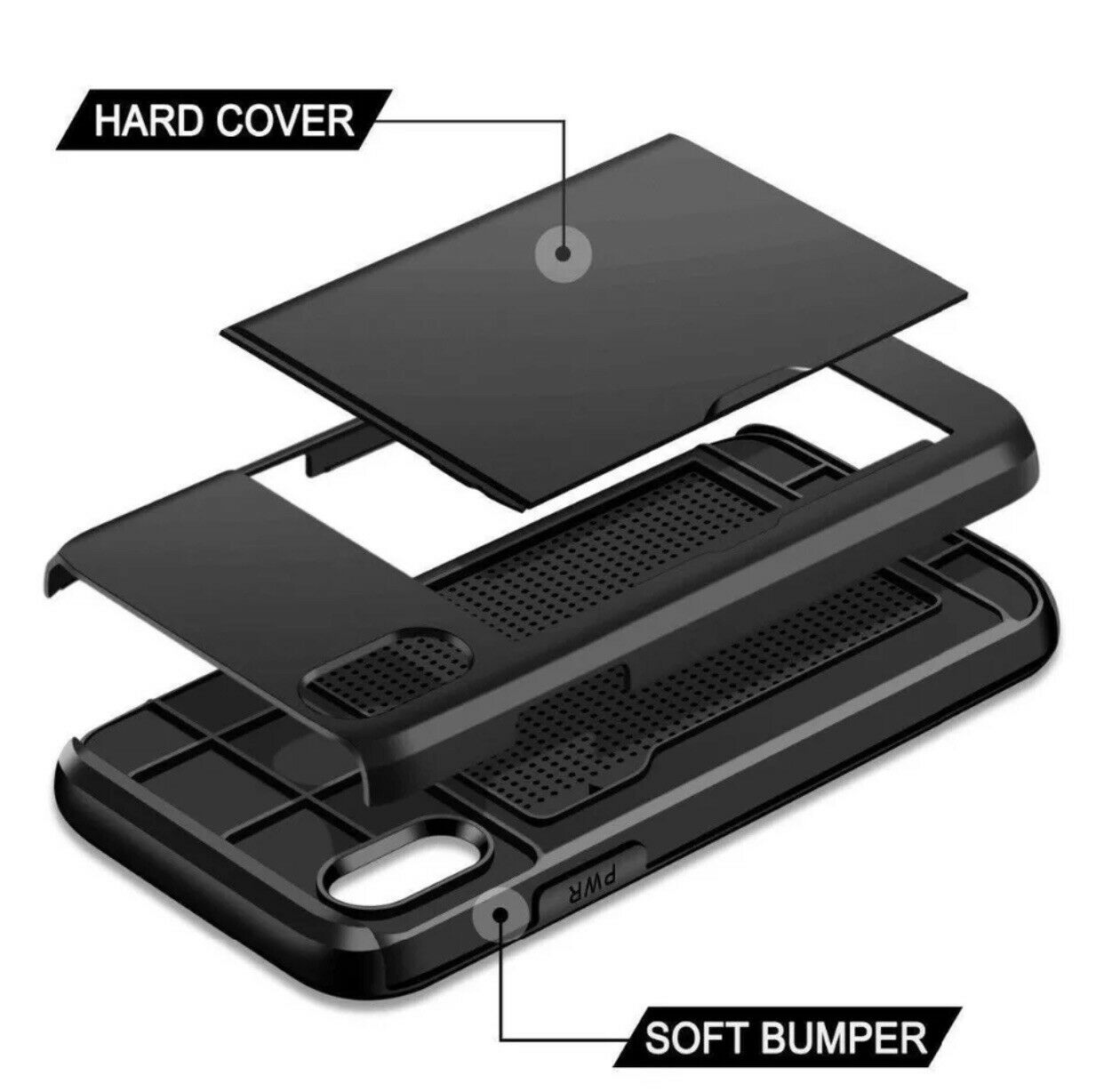 For Apple iPhone 16 Pro XS Max 8 7 Plus XR X Hard Case Wallet Card Slot Cover