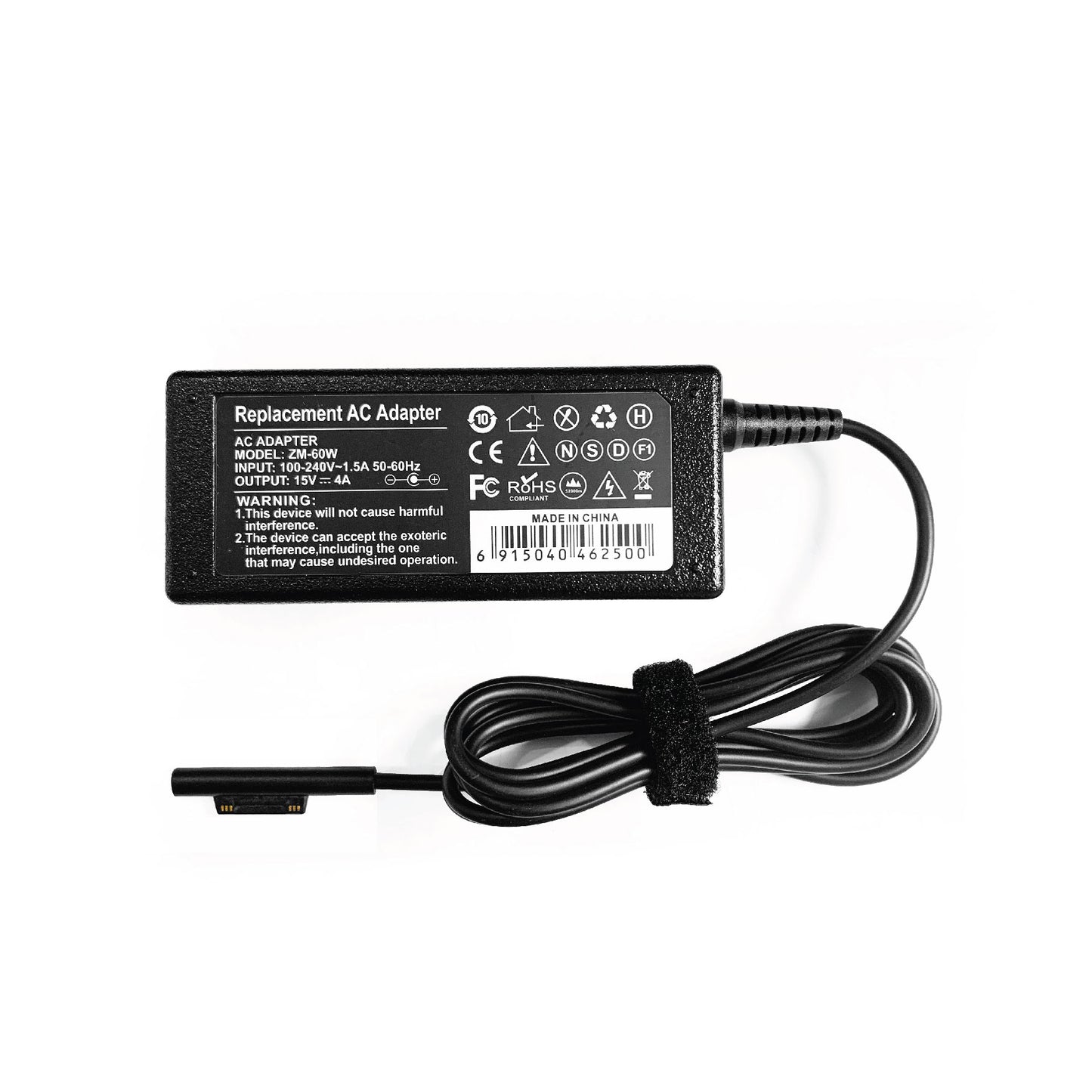 For Microsoft Surface Pro 7 X 8 1706 65W 15V 4A Laptop Charger AC Adapter