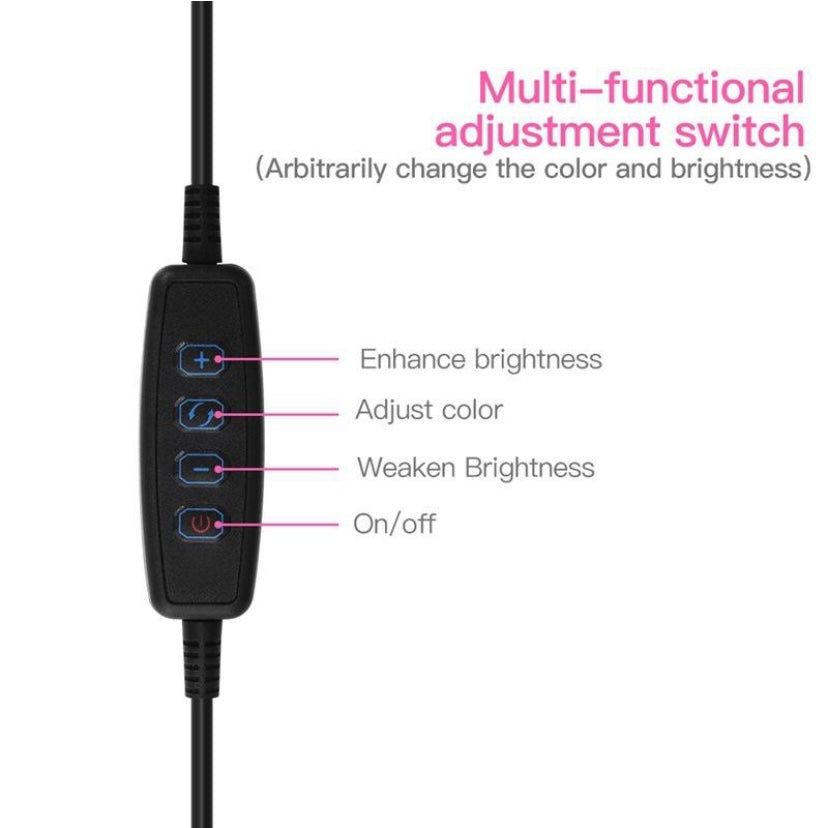 Clip Ring Light Video Conference Lighting USB Laptop Desk Lamp Zoom Phone Stand