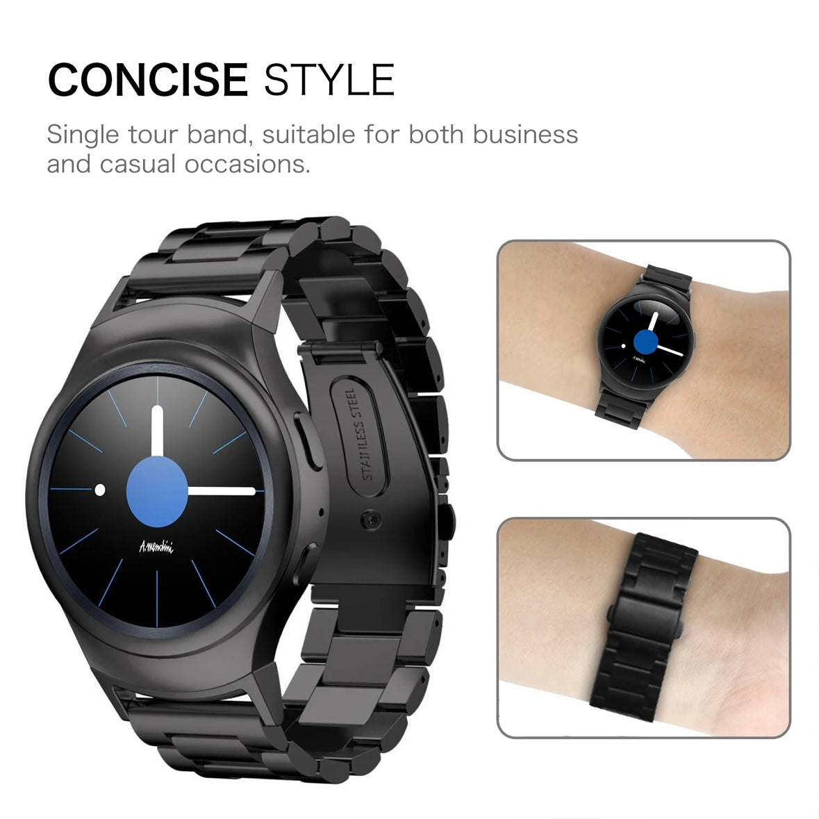 Stainless Steel Metal Watch Band Strap For Samsung Galaxy Watch 4 5 6 7 Garmin Venu Huawei 20mm 22mm