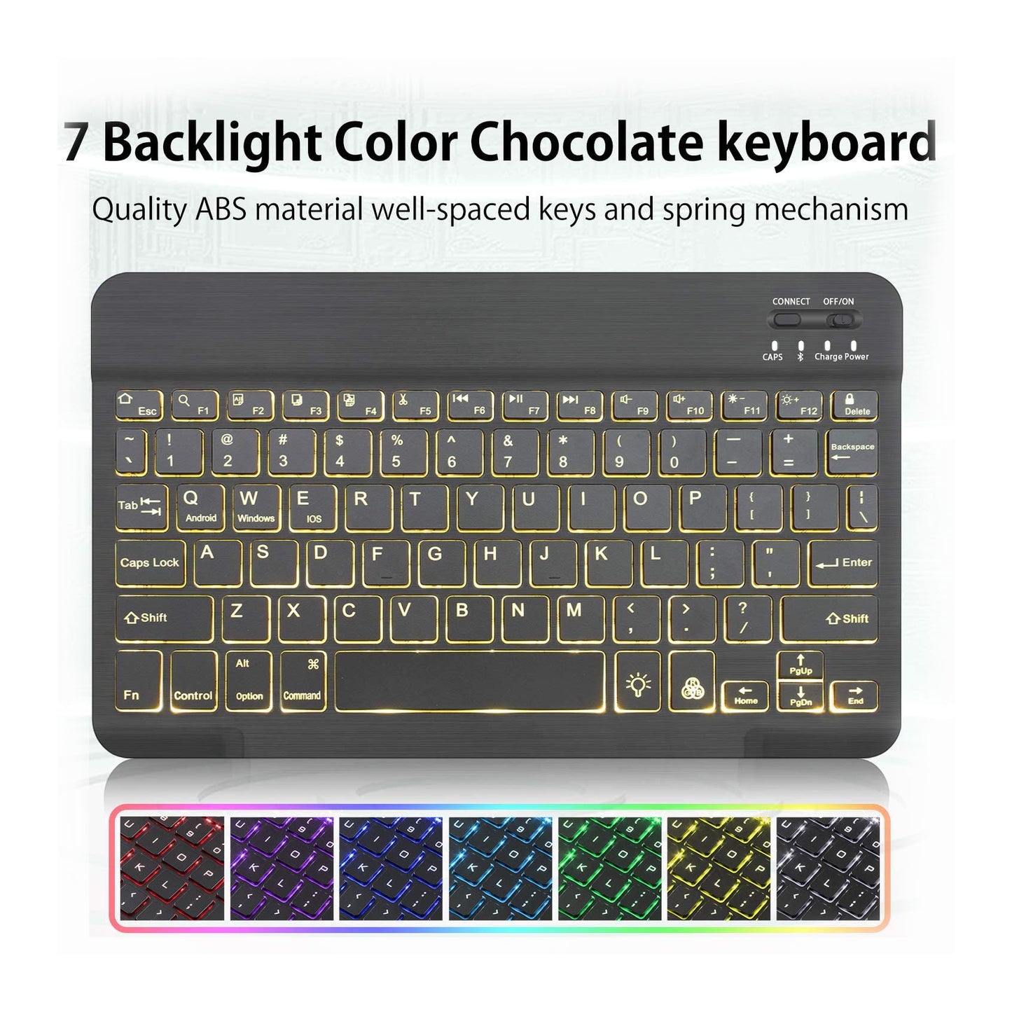 For iPad Backlit 7 Colours Bluetooth Keyboard Smart Cover Flip Case