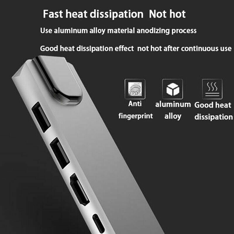 6 in 1 USB Type-C Hub Multi USB 3.0 4K HDMI RJ45 Ethernet Adapter For Laptop
