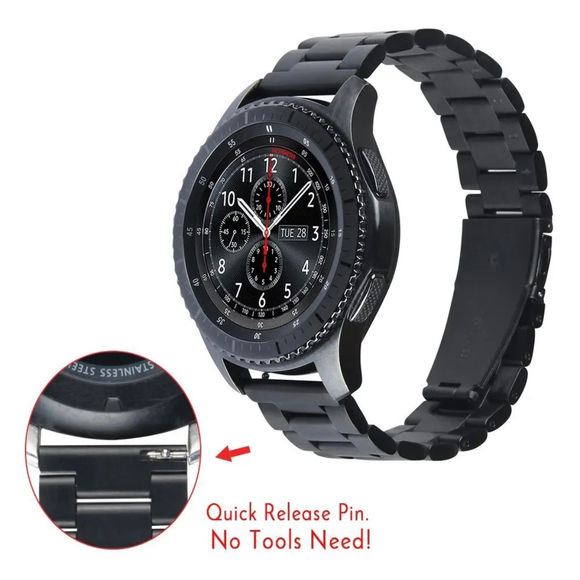 Stainless Steel Metal Watch Band Strap For Samsung Galaxy Watch 4 5 6 7 Garmin Venu Huawei 20mm 22mm