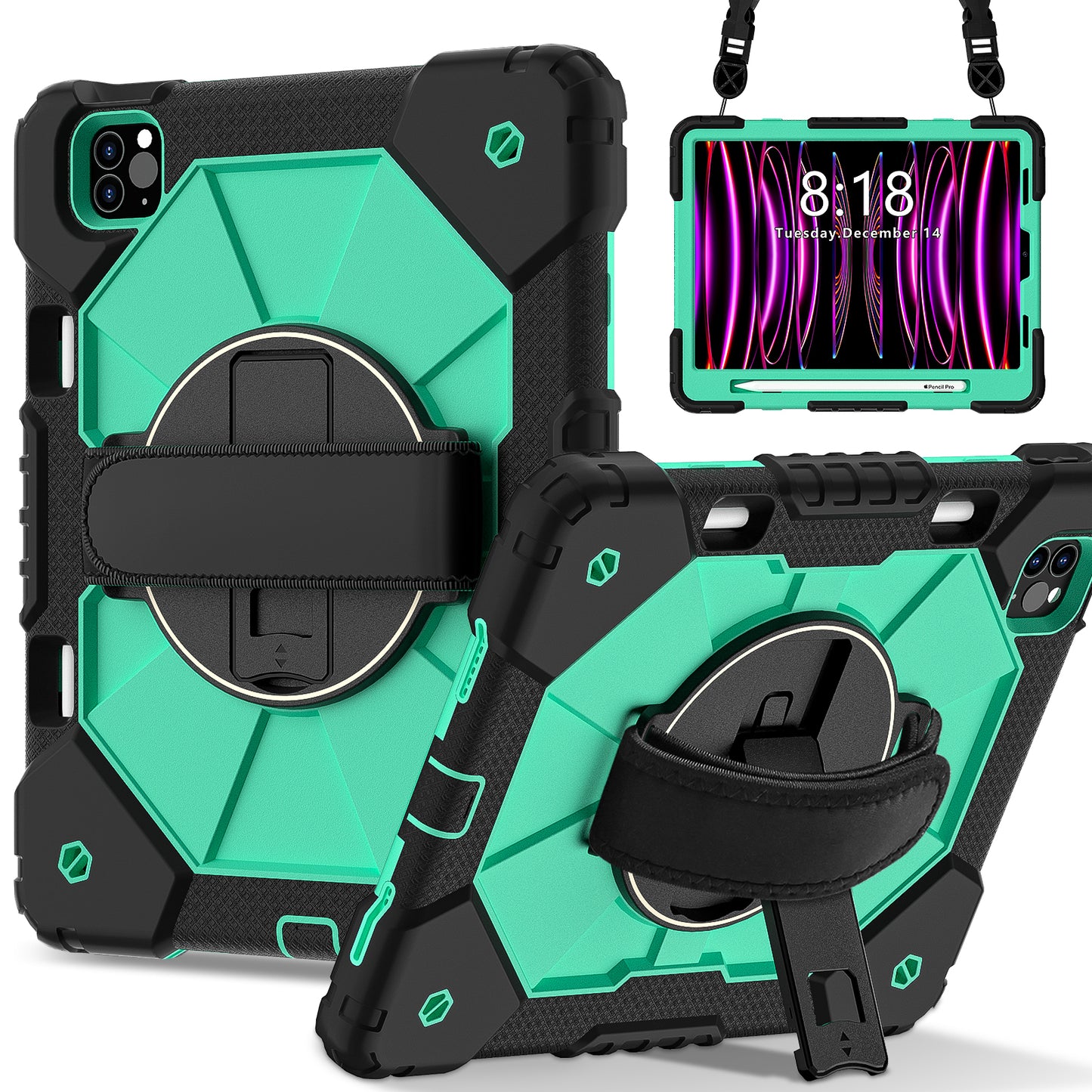 Rugged Stand Hard Case Shockproof Cover Strap For iPad Air 4/5 & Pro 11" (2018–2022)