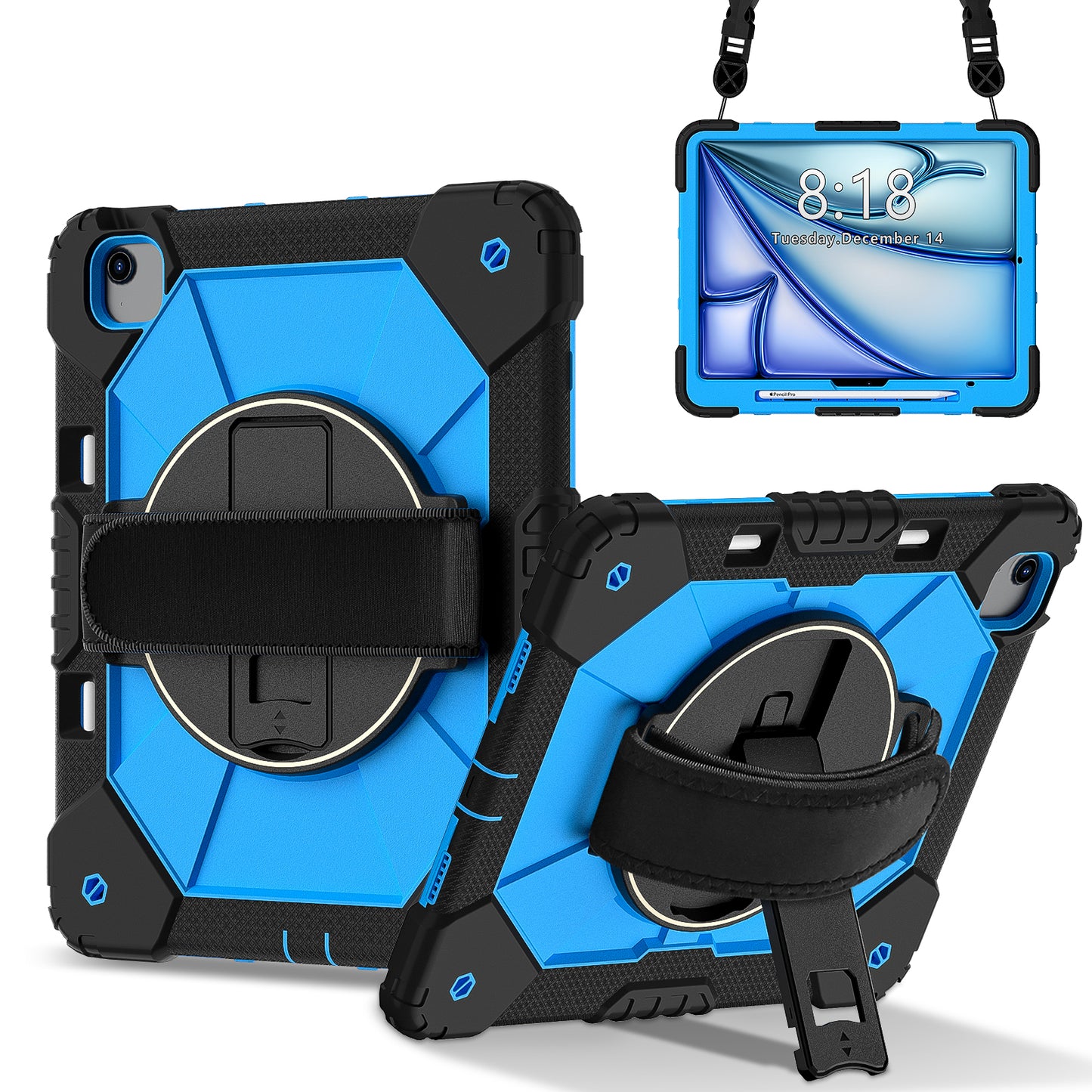 Rugged Stand Hard Case Shockproof Cover Strap For iPad Air 13" 2024 & 2025
