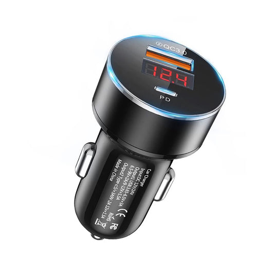 18W 6A Fast Charging Car Charger PD QC 3.0 USB Type-C Cigarette Lighter Adapter