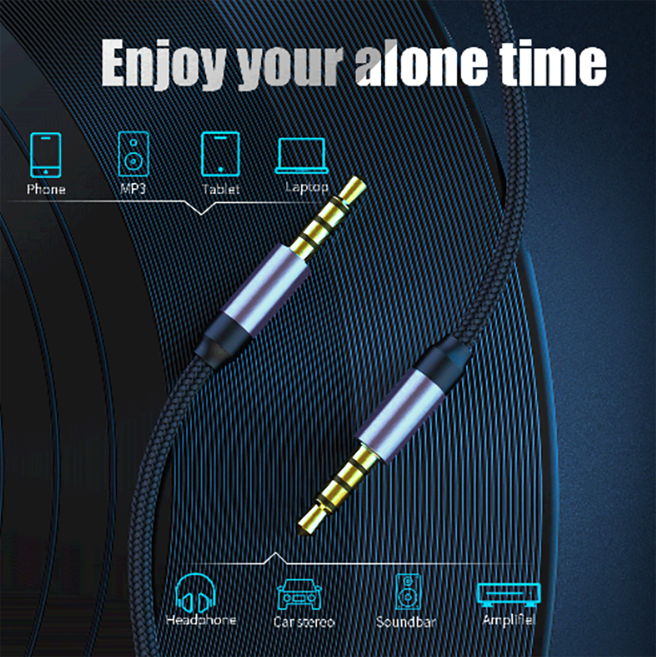 AUX Cable 3.5mm Stereo Audio Male to Male Auxiliary Extension Cord For Phone Car