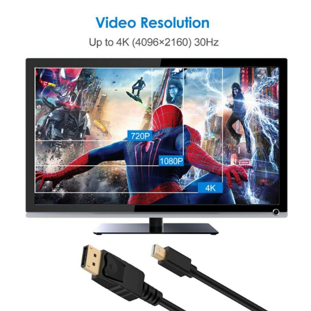 Mini DisplayPort DP to Display Port DP 6FT 1.8M Male to Male Cable