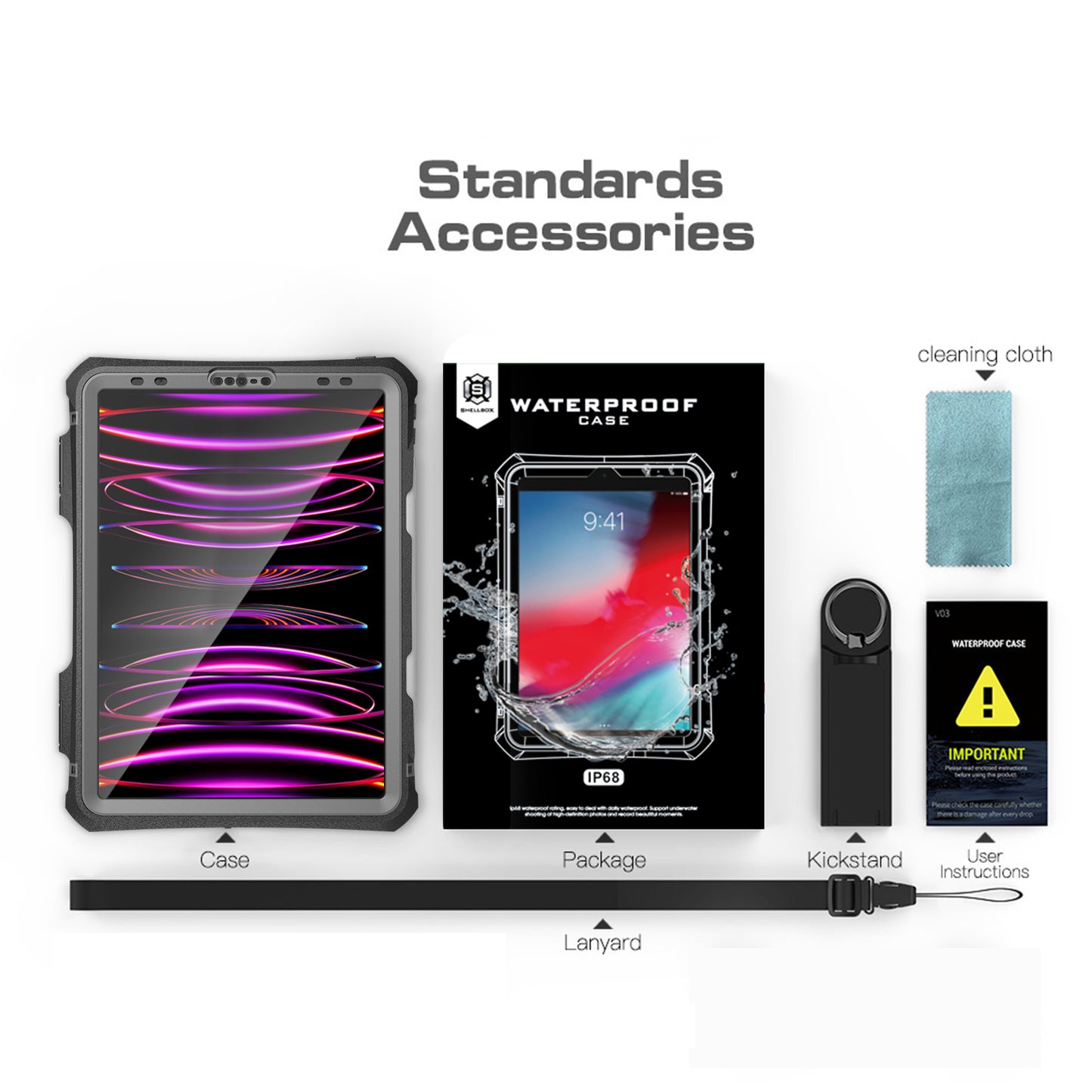 SHELLBOX Life Waterproof Case ShockProof Cover For iPad Pro 11" (2020 2021 2022)