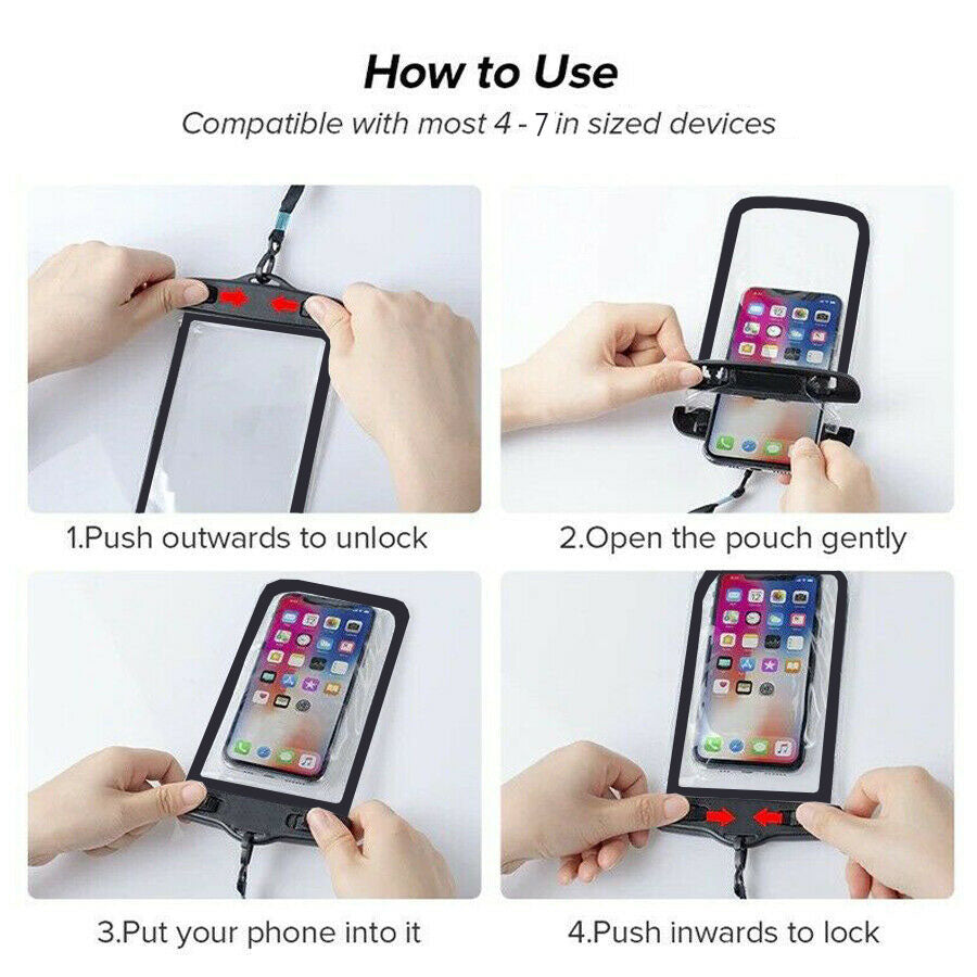 Universal Waterproof Case Bag IPX8 For Phone Card Money Pouch Case Dry Summer