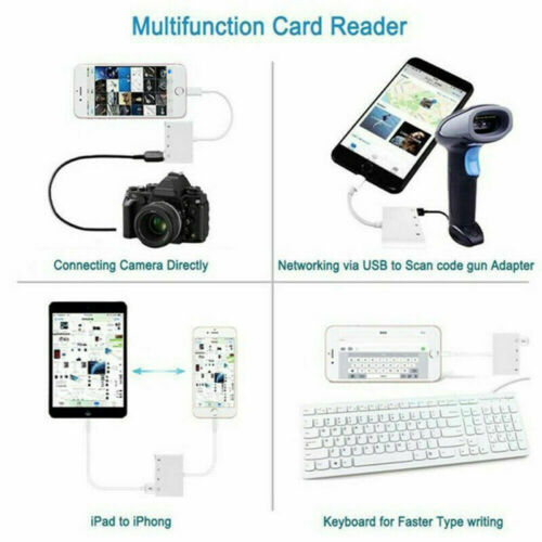4 in 1 OTG Camera Card Reader to USB Adapter SD TF For iPhone iPad iPod Touch