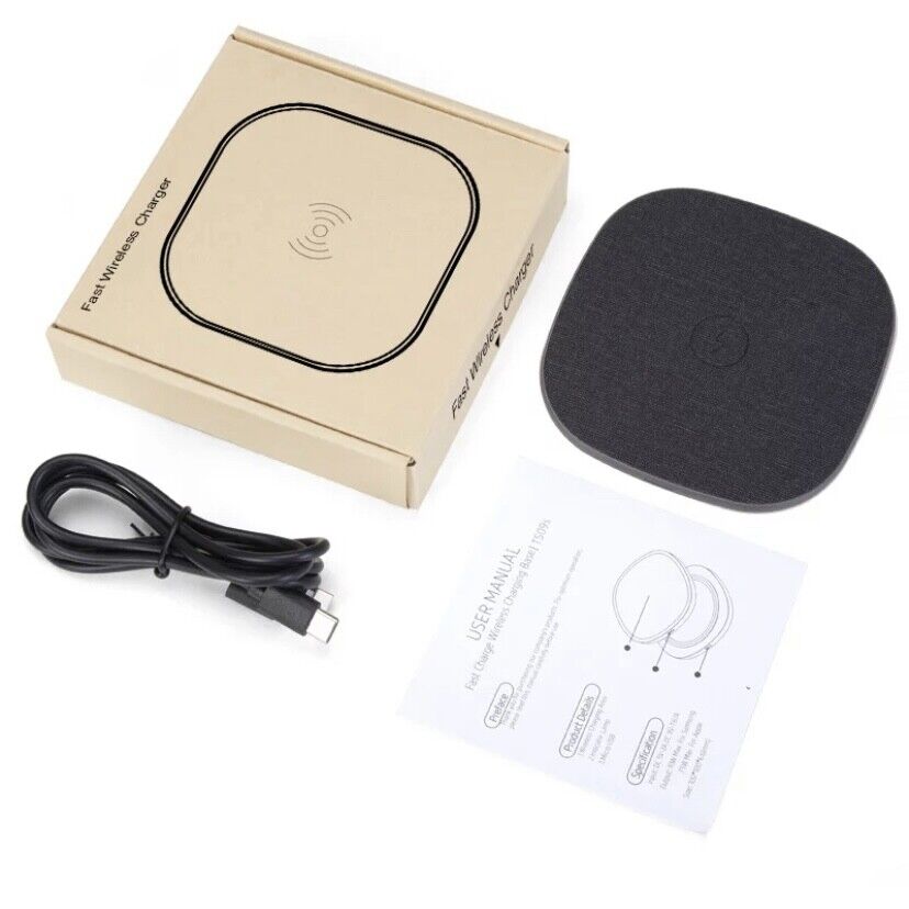 10W Fast Charging Pad Wireless Charger None-Slip PU Leather