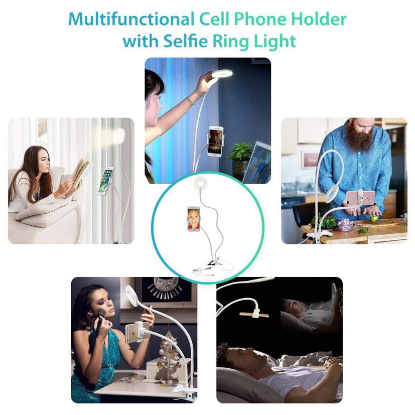 Clip Ring Light Video Conference Lighting USB Laptop Desk Lamp Zoom Phone Stand