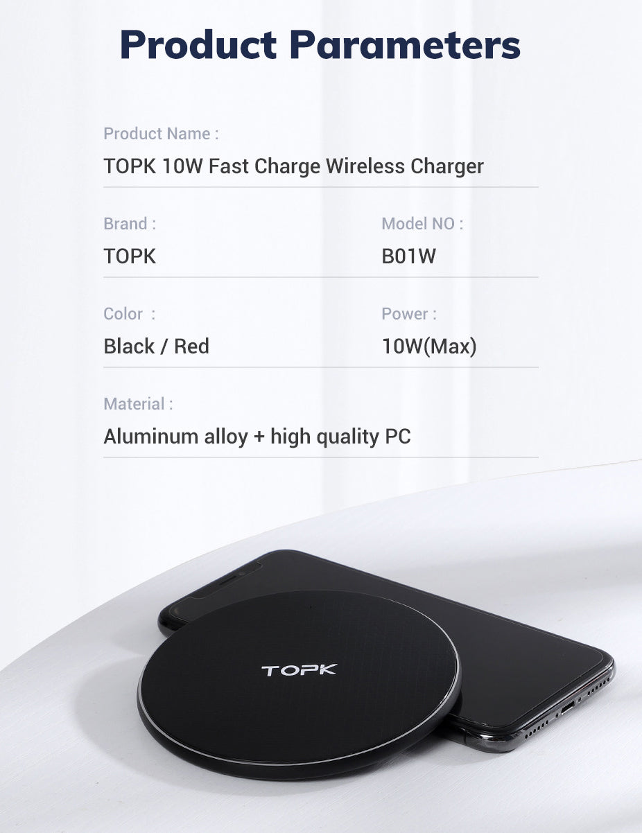 10W Universal QI Wireless Charger Charging
