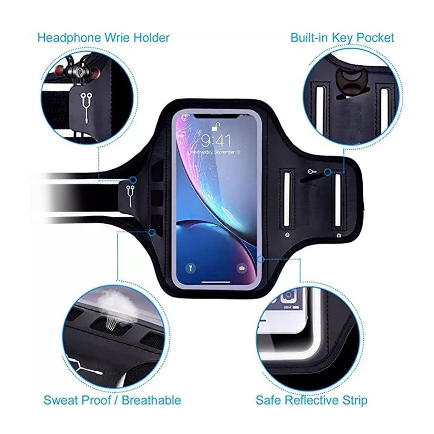 Universal Outdoor Sports Armband Case Phone Holder Gym Run Jog Night Reflection