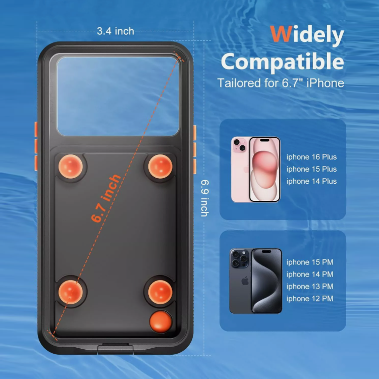 Redpepper Case Underwater Waterproof Phone Case Cover for iPhone 15 14 13 12 Pro Max 16 Plus