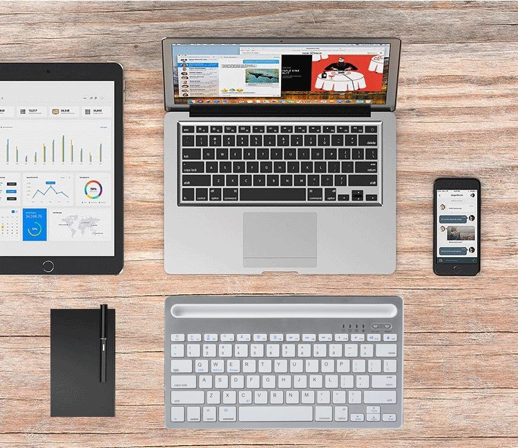 Keyboard Multi Device Universal Wireless Device Bluetooth 3.0 With Sturdy Stand