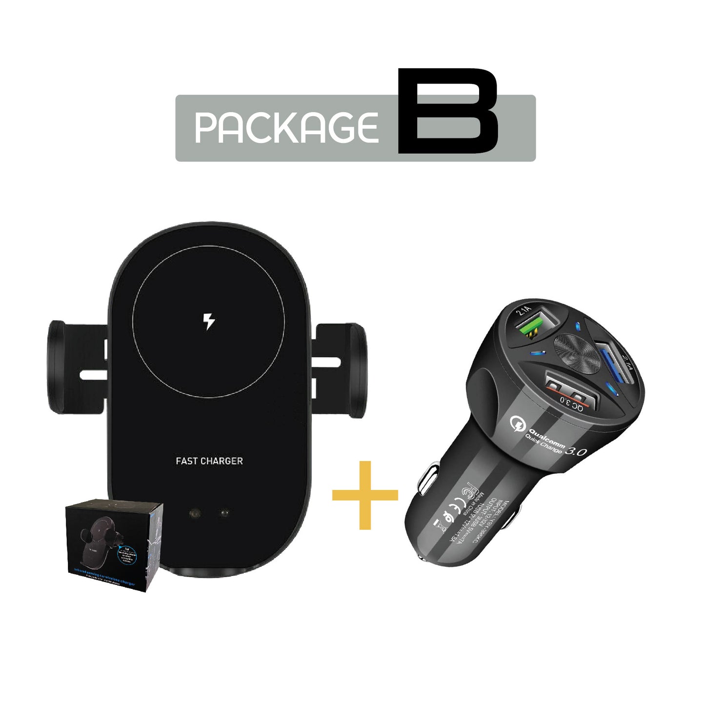 15W Automatic Clamping Wireless Charging Car Charger Mount Air Vent Phone Holder