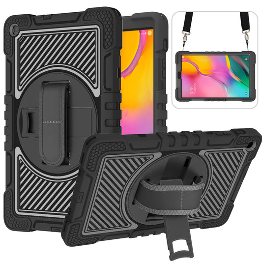 For Samsung Tab Rugged Stand Hard Case Shockproof Hybrid Cover + Strap