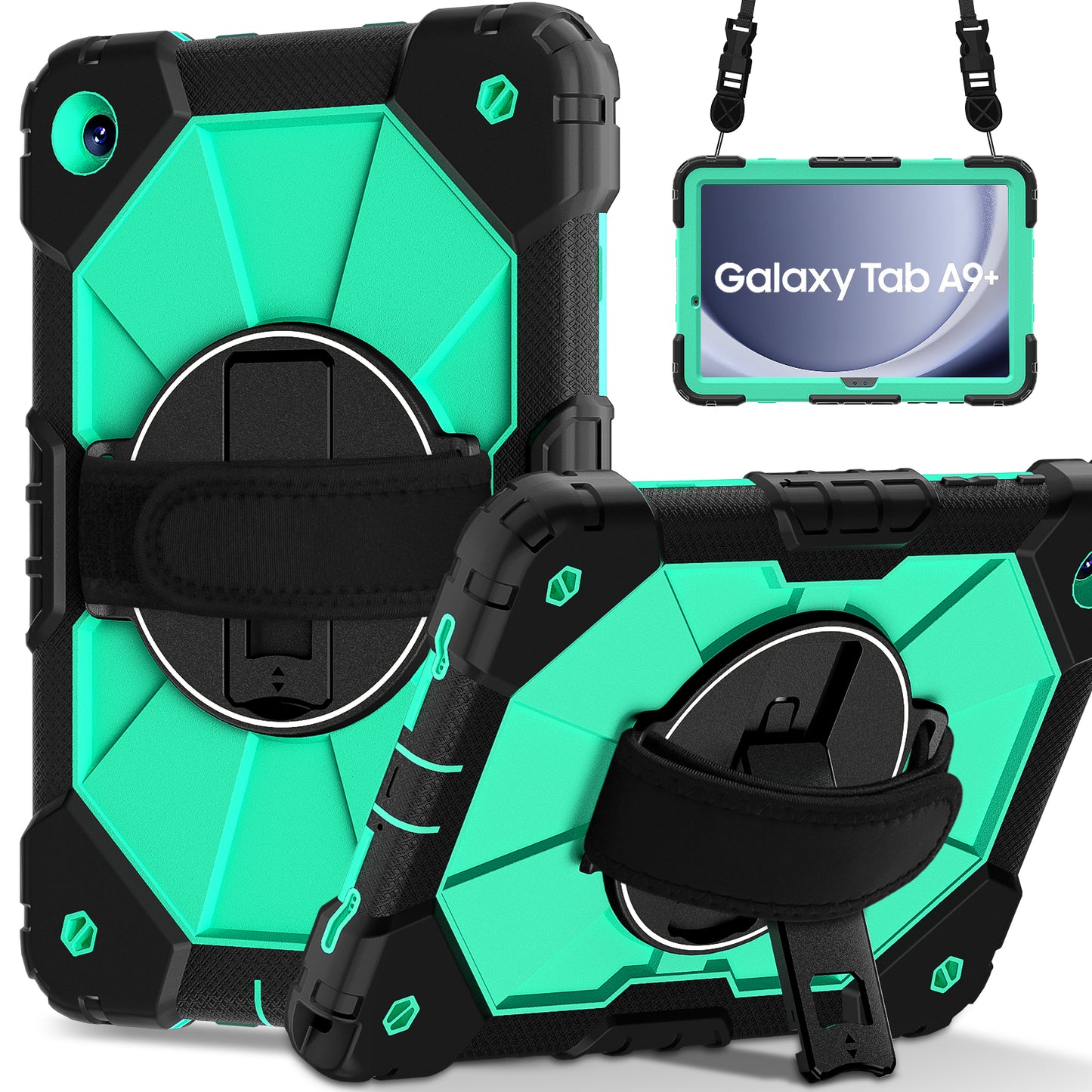 Rugged Stand Hard Case Shockproof Cover Strap For Samsung Tab A9 Plus