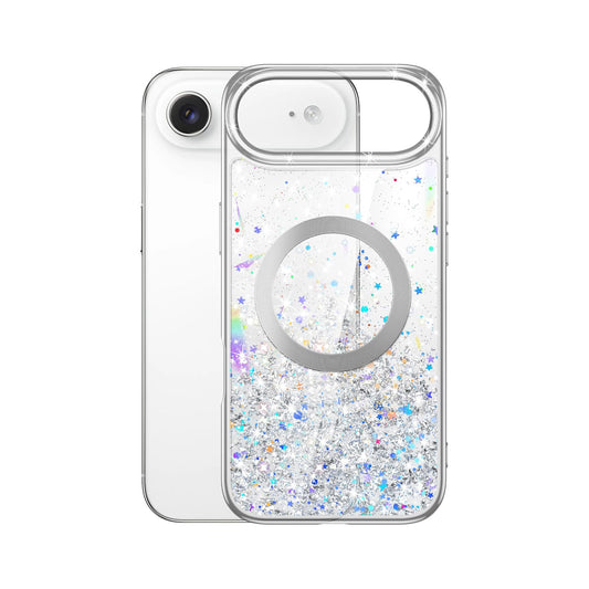 iPhone 17 Air (6.5") Glitter Case Clear MagSafe Compatible Sparkly Shockproof Bling Phone Cover