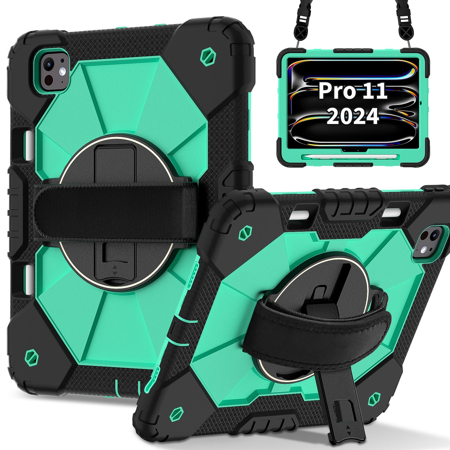 Rugged Stand Hard Case Shockproof Cover Strap For iPad Pro 11" (2024)