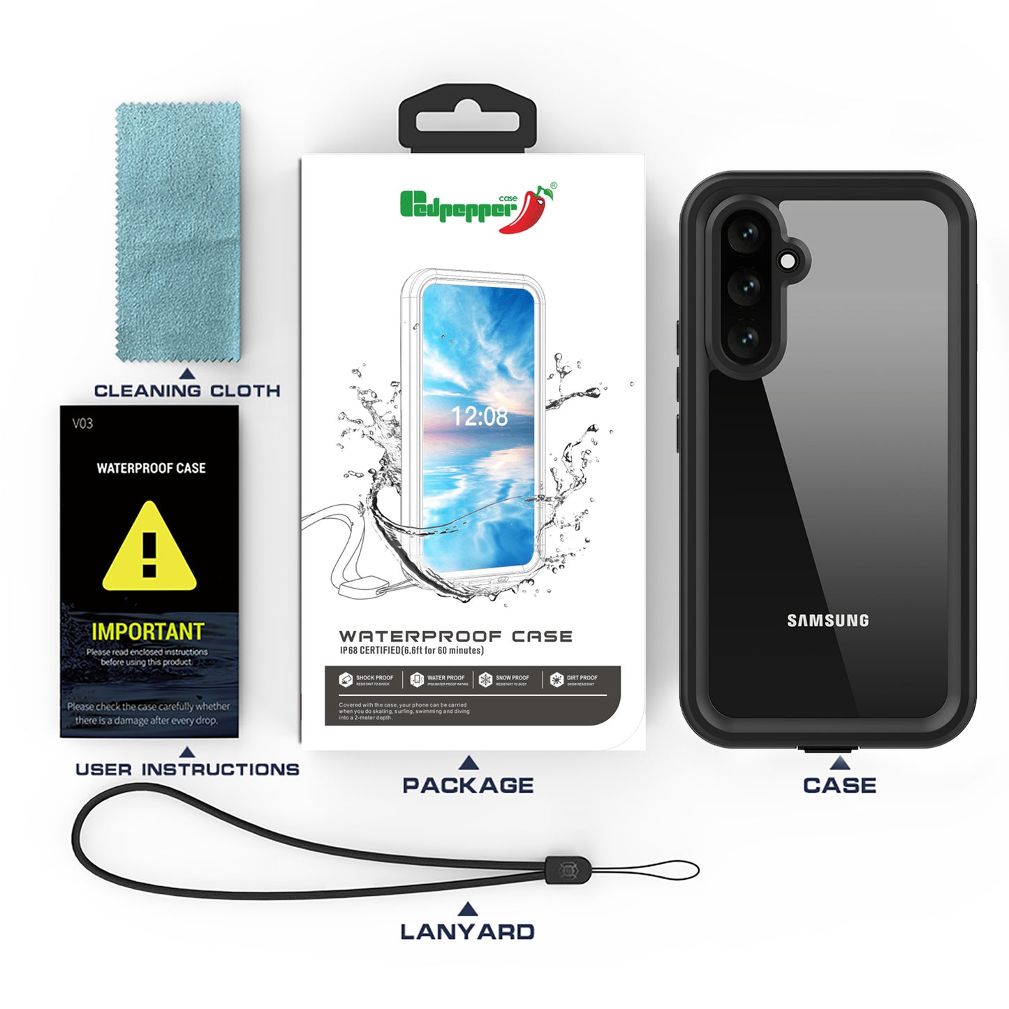 Redpepper Life Cover Waterproof Dust Shockproof Case For Samsung A Series A55 A54 A53 A35 A32 A25 A16 A15 A14 A13 4G 5G