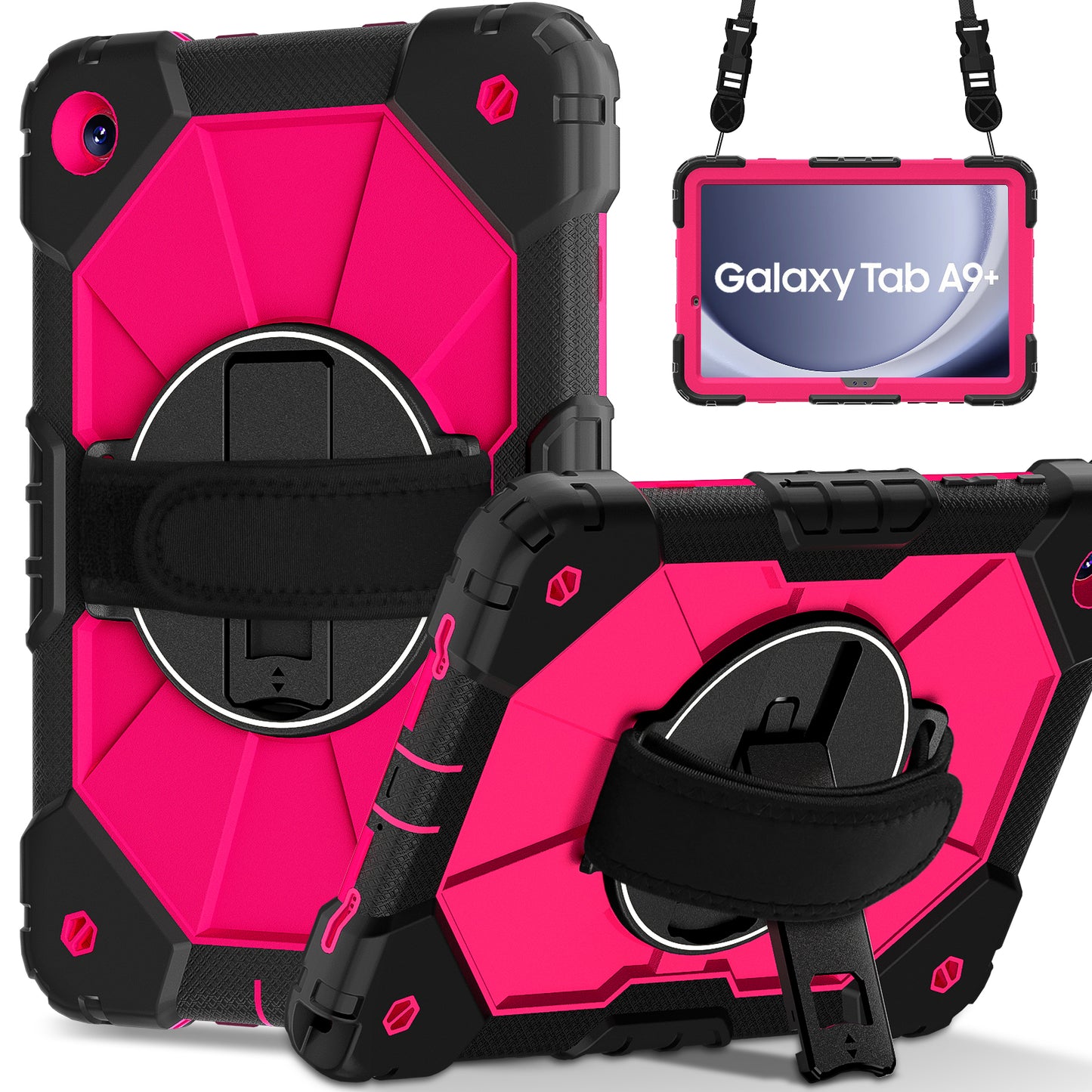 Rugged Stand Hard Case Shockproof Cover Strap For Samsung Tab A9 Plus