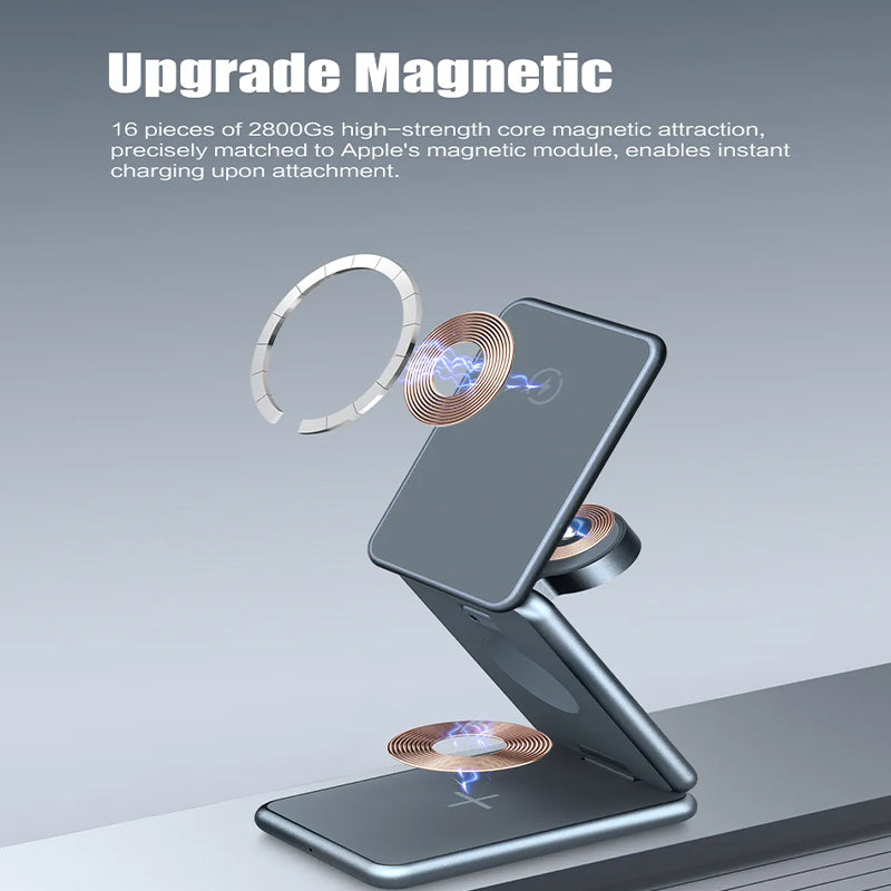 Wireless Charger 15W Fast Charger Station for Apple Samsung Watch iPhone AirPods