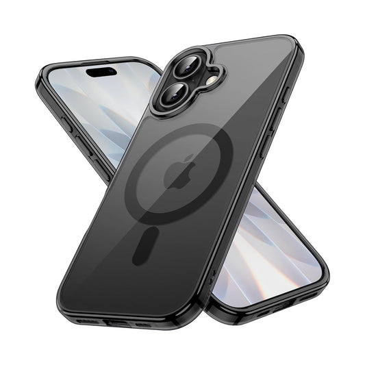 For Apple iPhone 17 (6.3") Black Crystal Case Compatible with MagSafe