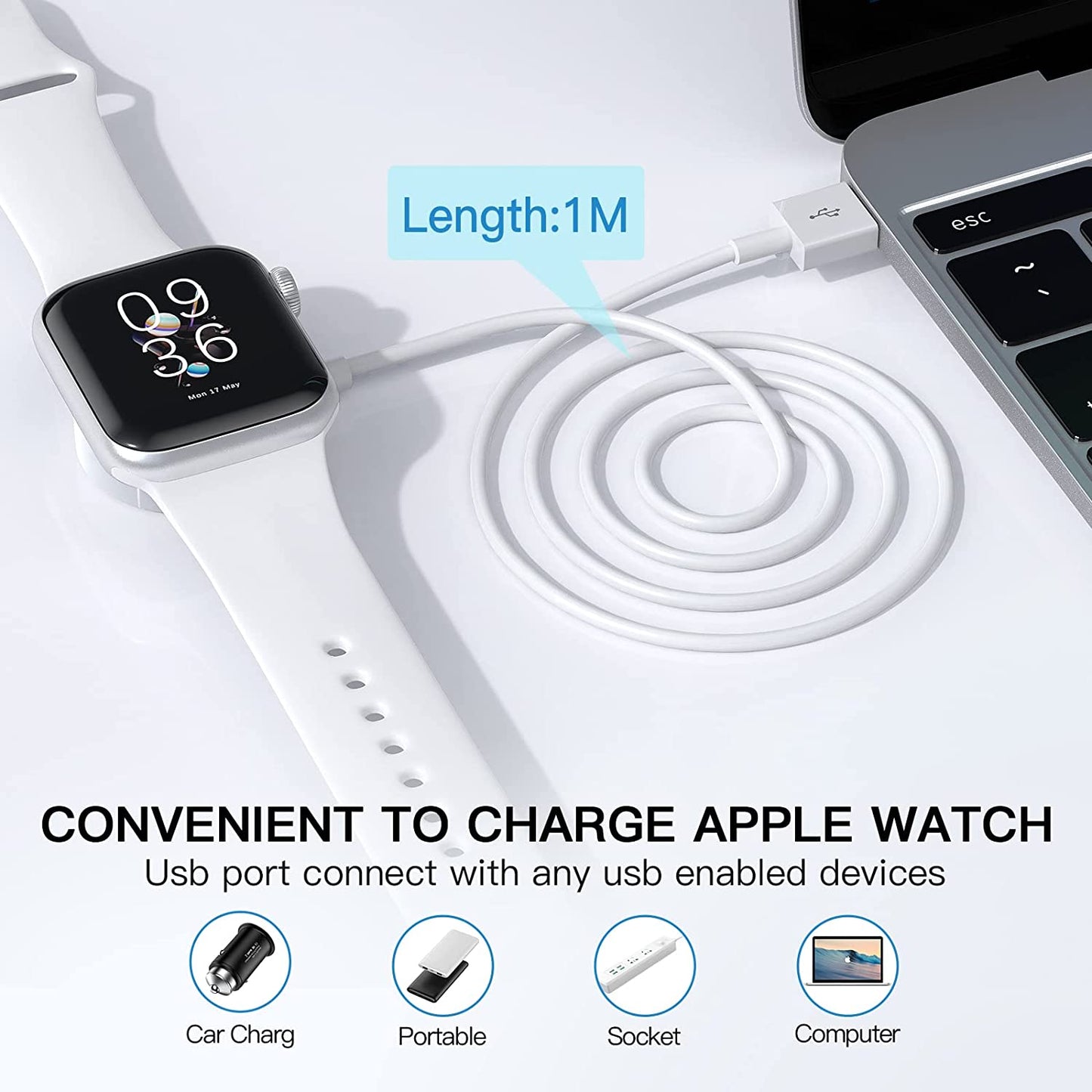 For Apple Watch iWatch Ultra 10 9 8 7 6 5 4 3 2 1 SE Magnetic Charger Charging Cable Fast
