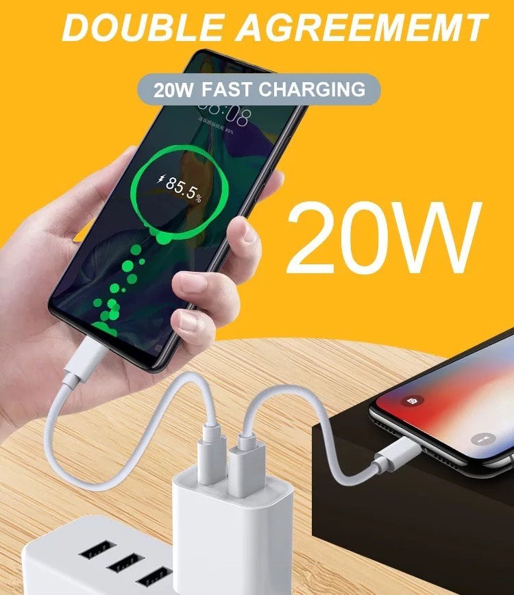 20W USB Type-C Wall Adapter Fast Charger PD Plug