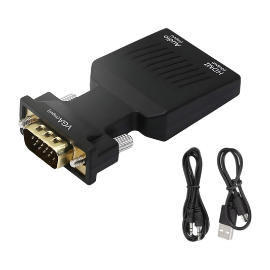 VGA Male to HDMI Female Converter Adapter 1080P with Audio Output and USB Power Cable