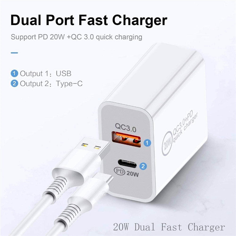 20W USB Type-C Wall Adapter Fast Charger PD Plug