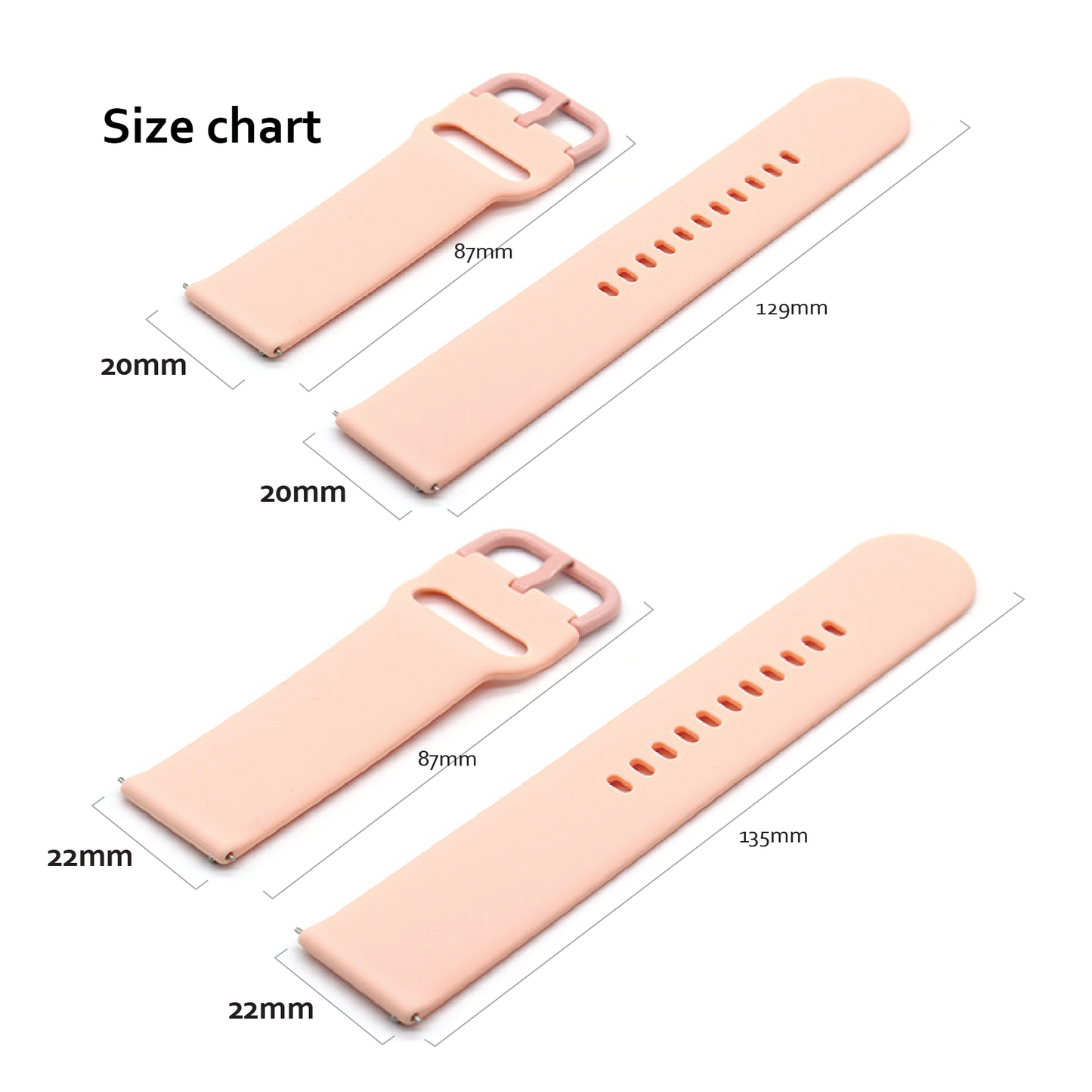 Silicone Sports Watch Band Strap For Samsung Galaxy Watch 4 5 6 7 Garmin Venu Huawei 20mm 22mm