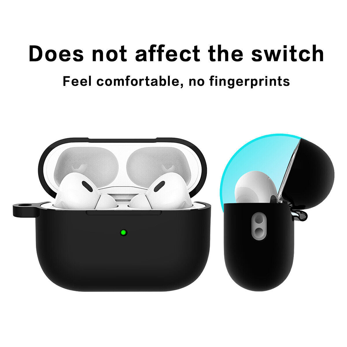 For Apple AirPods Silicone Case Protective Soft Cover Shell Key Chain
